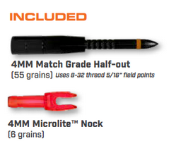 Easton Axis 4MM Match Grade Shafts w/55 grain Half-Out Inserts, 12pk